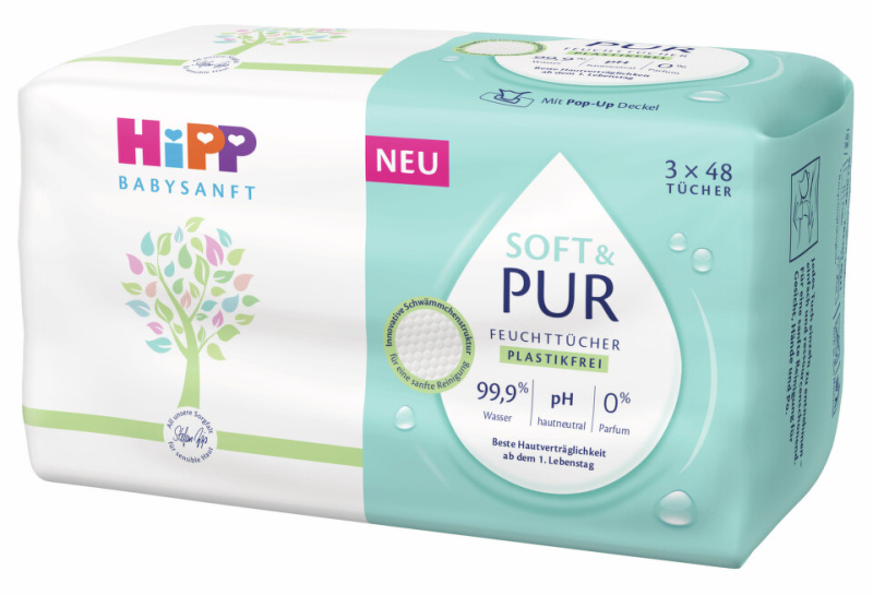 Hipp Soft & Pur vlhčené čisticí ubrousky pro děti od narození 3x48 ks
