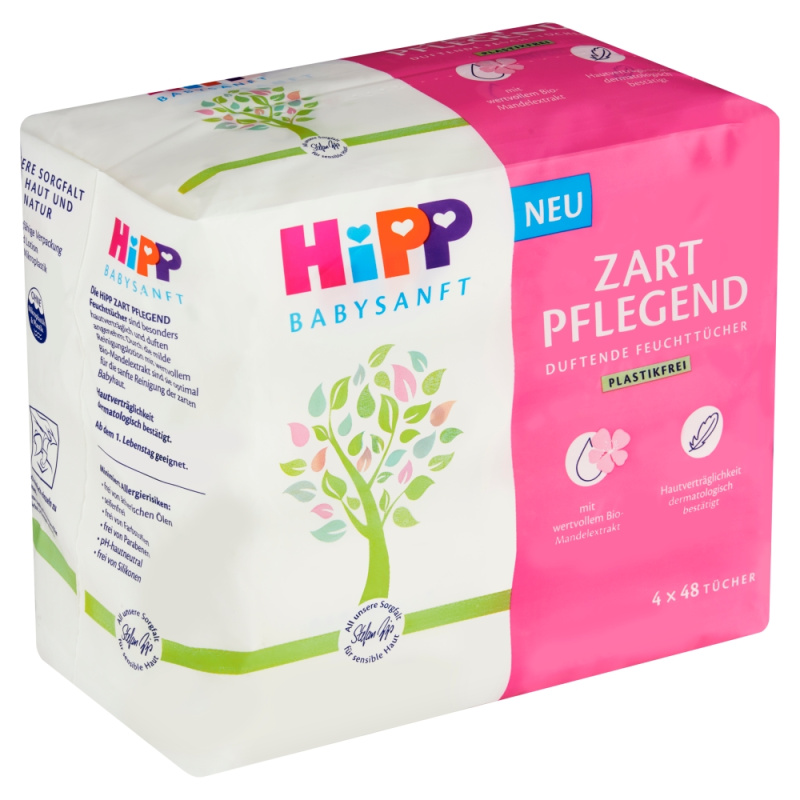 Hipp Babysanft vlhčené ubrousky pro miminka a děti 4x48 ks