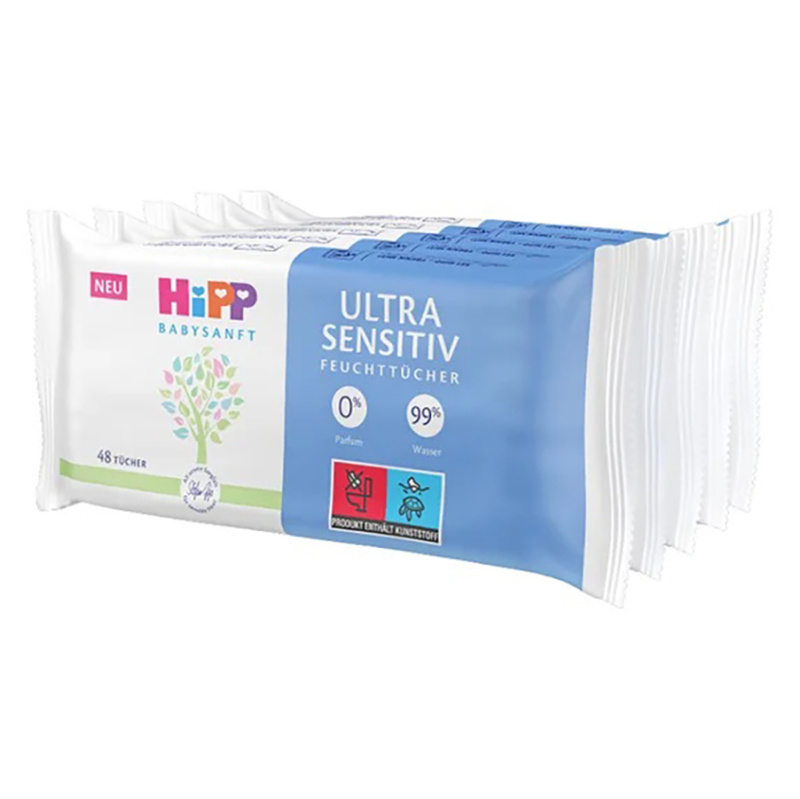 Hipp Babysanft Ultra Sensitive vlhčené ubrousky pro děti 5x48 ks