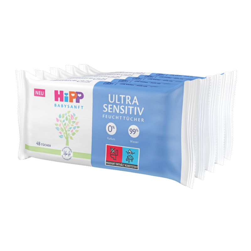 Hipp Babysanft Ultra Sensitive vlhčené ubrousky pro děti 5x48 ks