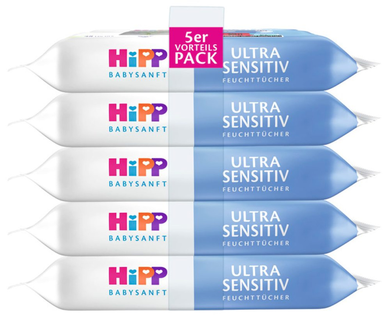 Hipp Babysanft Ultra Sensitive vlhčené ubrousky pro děti 5x48 ks