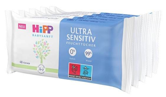 Hipp Babysanft Ultra Sensitive vlhčené ubrousky pro děti 5x48 ks
