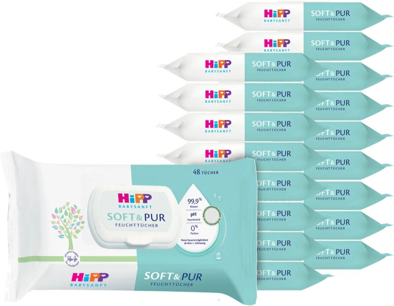 Hipp Soft & Pur vlhčené čisticí ubrousky pro děti od narození 18x48 ks