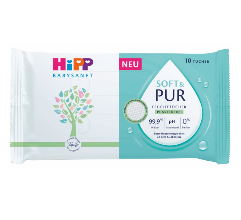 Hipp Soft & Pur vlhčené čisticí ubrousky pro děti od narození 10 ks