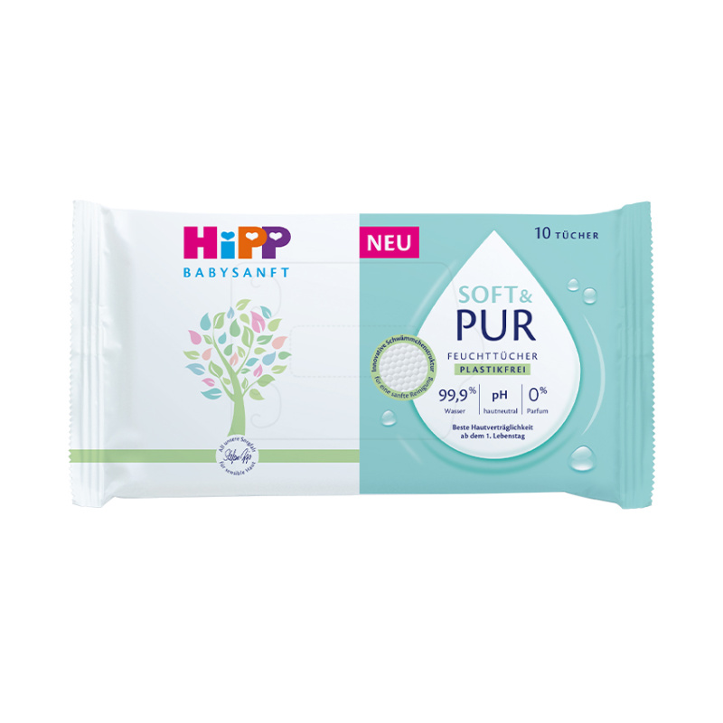Hipp Soft & Pur vlhčené čisticí ubrousky pro děti od narození 10 ks