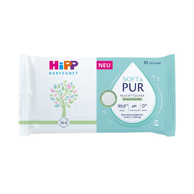 Hipp Soft & Pur vlhčené čisticí ubrousky pro děti od narození 10 ks