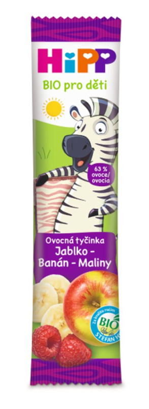 HiPP BIO Ovocná tyčinka jablko, banán a maliny