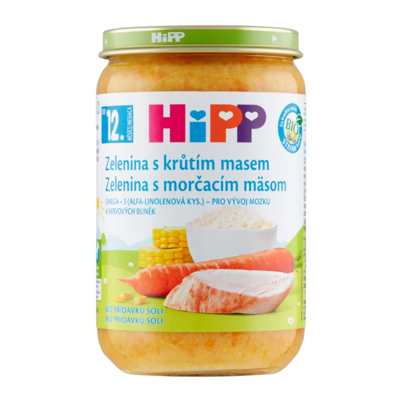 HIPP Zelenina s krůtím masem BIO 220 g