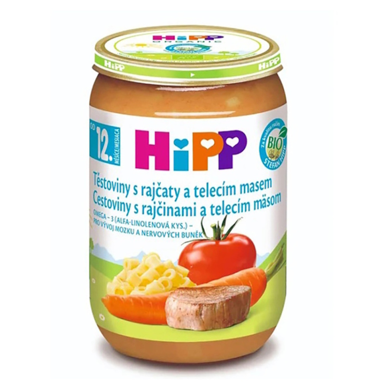 HIPP Menu těstoviny s rajčaty a telecím masem BIO 220 g