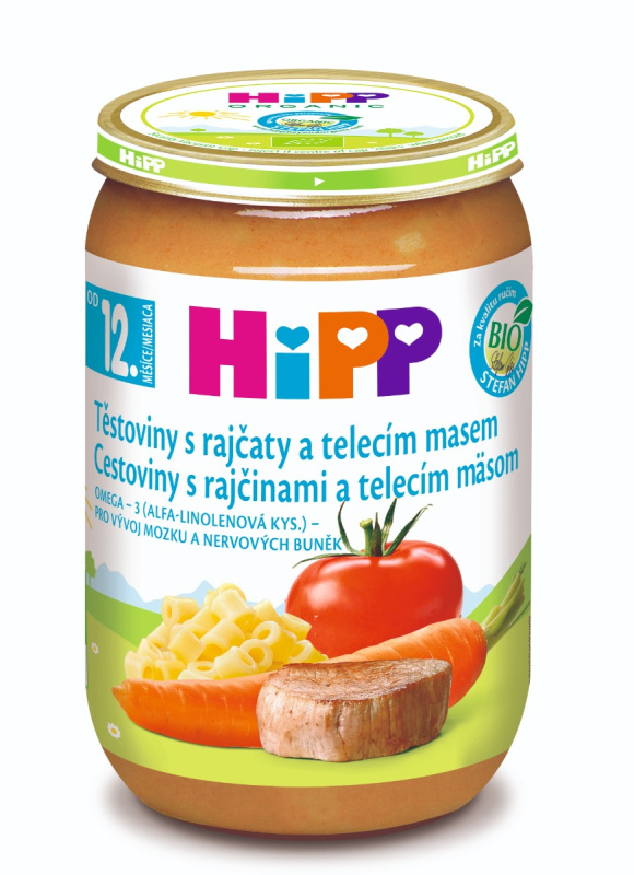 HIPP Menu těstoviny s rajčaty a telecím masem BIO 220 g