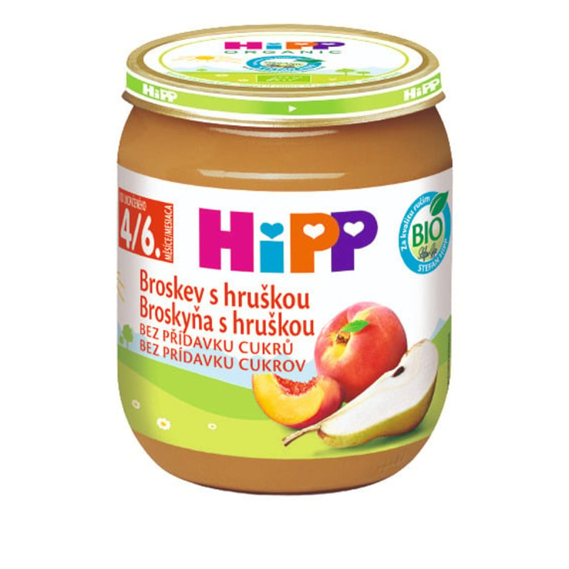 HiPP BIO Ovocný příkrm broskev s hruškou