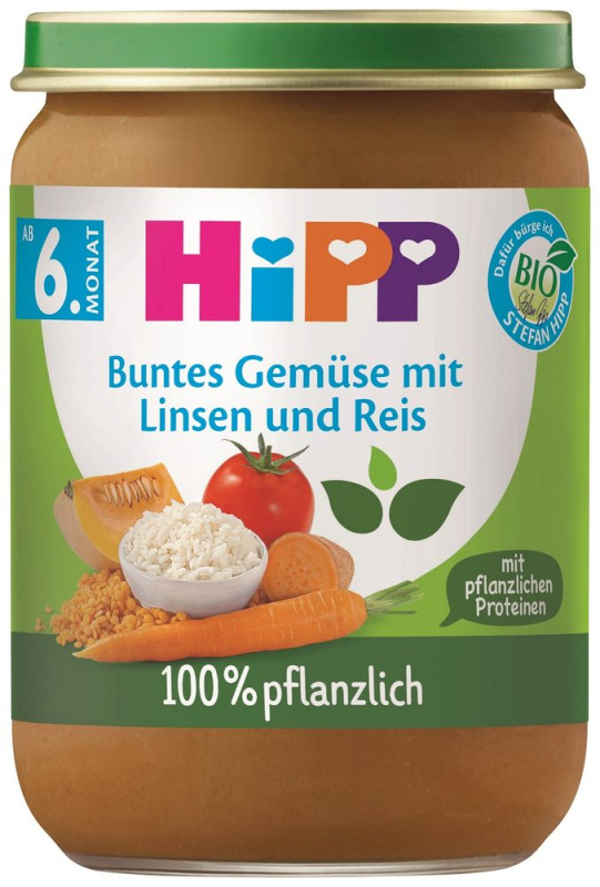 Hipp BIO Zelenina s červenou čočkou a rýží 190 g