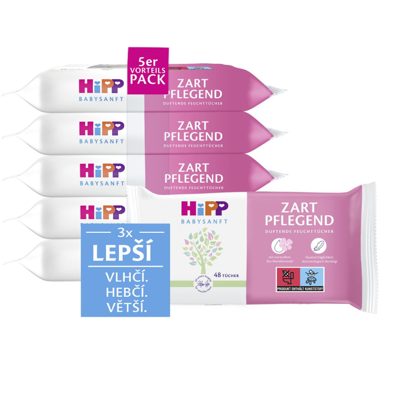 Hipp Babysanft vlhčené ubrousky pro miminka a děti 4x48 ks
