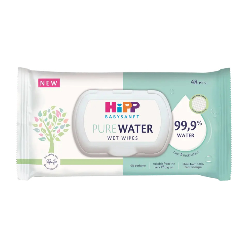 Hipp Soft & Pur vlhčené čisticí ubrousky pro děti od narození 48 ks