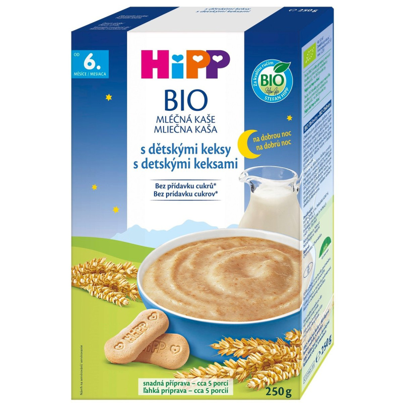 HiPP BIO Kaše na dobrou noc s dětskými keksy