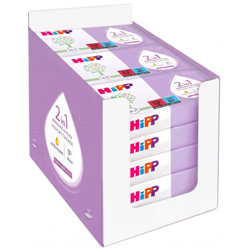 HiPP 2v1 čisticí a pečující vlhčené ubrousky 15×48 ks