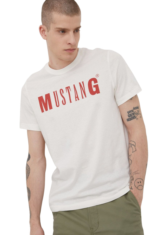 Pánské tričko  MUSTANG  bílé - XXL