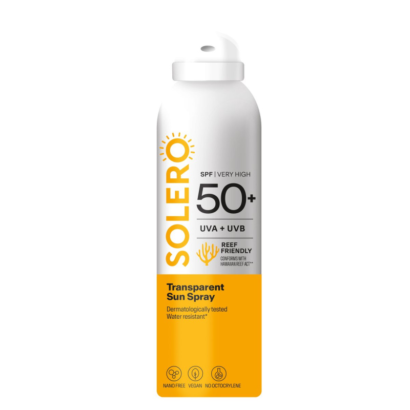 SOLERO Transparentní sprej na opal. SPF50+ 200ml