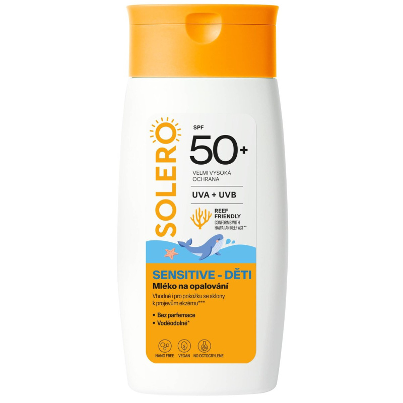 SOLERO Mléko na opal.SENSITIVE DĚTI SPF50+ 200ml