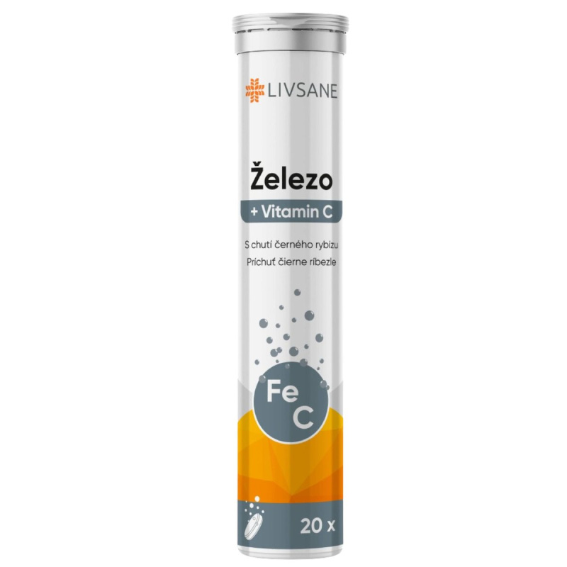 LIVSANE Železo+Vitamin C šumivé tablety 20ks