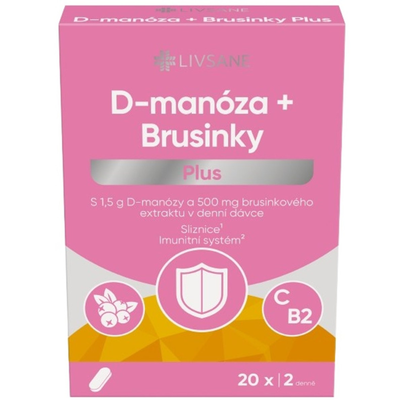 LIVSANE D-manóza+Brusinky Plus tbl.20