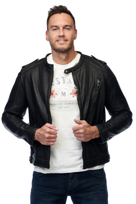 Pánská kožená bunda  MUSTANG  černá - L