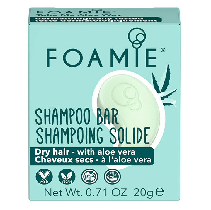 Foamie Take Me Aloe Way Travel Size Shampoo Bar tuhý šampon pro suché a křehké vlasy 20 g