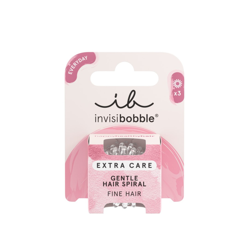 invisibobble Extra Care Crystal Clear gumičky do vlasů 3 ks