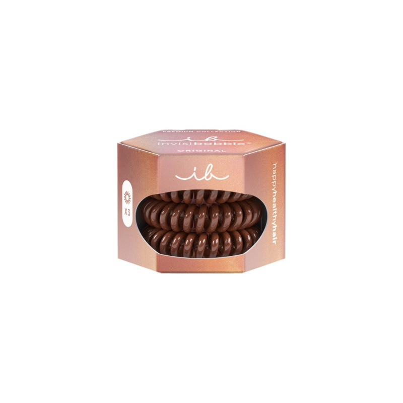 invisibobble Original Premium gumičky do vlasů Pretzel Brown 3 ks