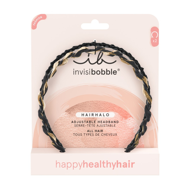 invisibobble Hairhalo True Dark Sparkle čelenka do vlasů 2x1 ks