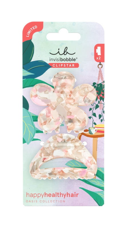invisibobble Clipstar Oasis Refreshed Bloom skřipce na vlasy velikost M 2 ks