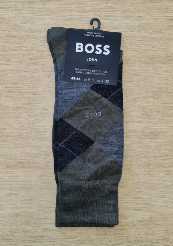 PÁNSKÉ PONOŽKY BOSS 50478362 Barva: Zelená, Velikost: 43/46