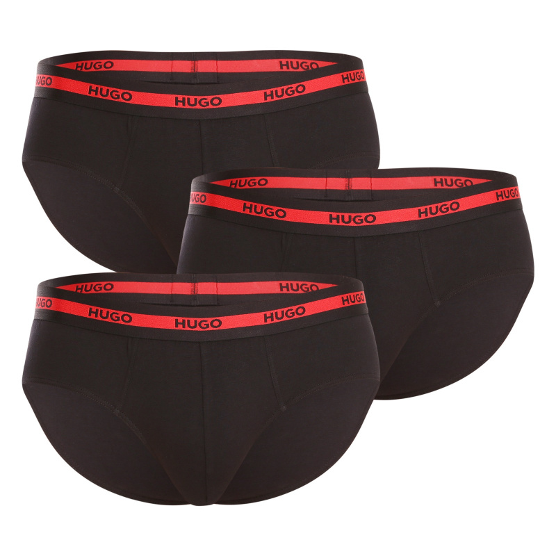 3PACK pánské slipy HUGO černé (50492378 002) M