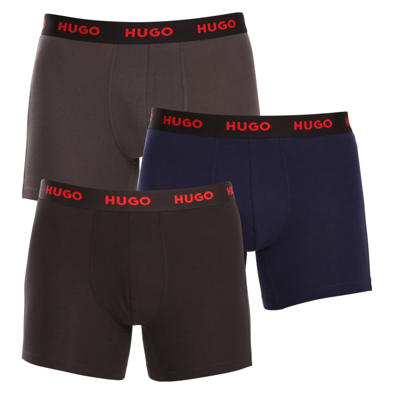 3PACK pánské boxerky HUGO vícebarevné (50503079 413) M, trenky / trenýrky