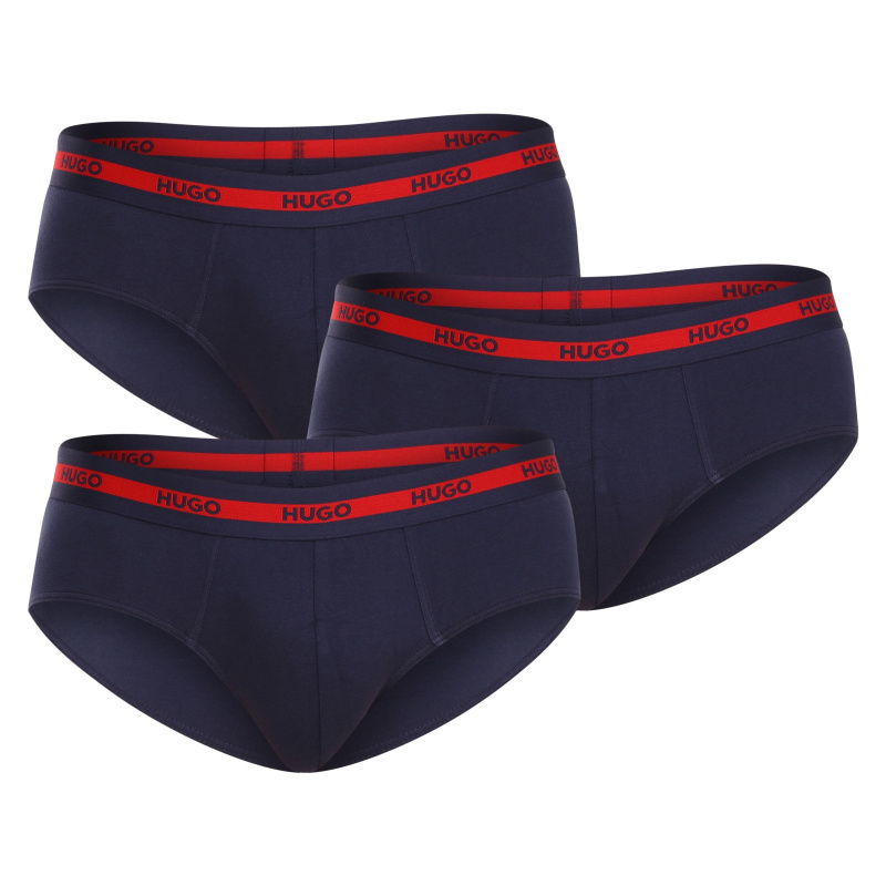 3PACK pánské slipy HUGO modré (50503100 411) M