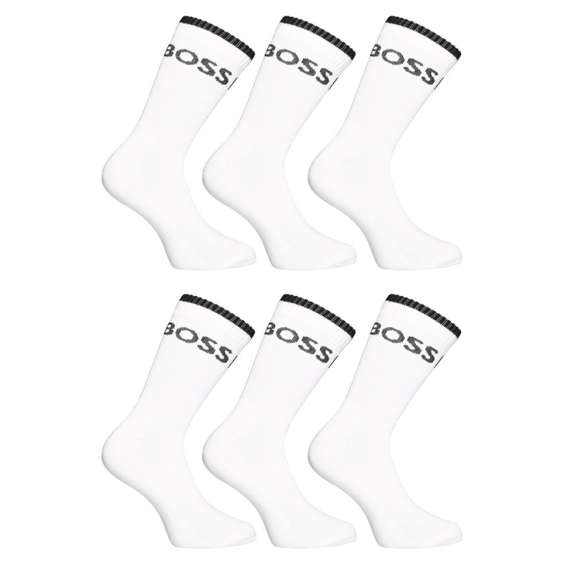 BOSS 6PACK ponožky vysoké bílé (50510168 100) M