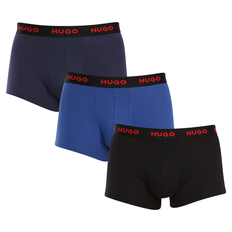 3PACK pánské boxerky HUGO vícebarevné (50469766 420) M, trenky / trenýrky