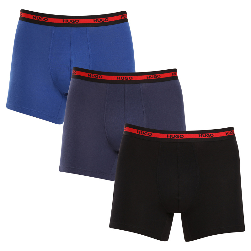 3PACK pánské boxerky HUGO vícebarevné (50496713 420) M, trenky / trenýrky