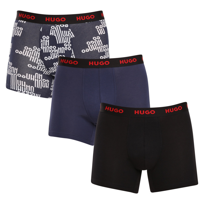 3PACK pánské boxerky HUGO vícebarevné (50510192 405) M, trenky / trenýrky