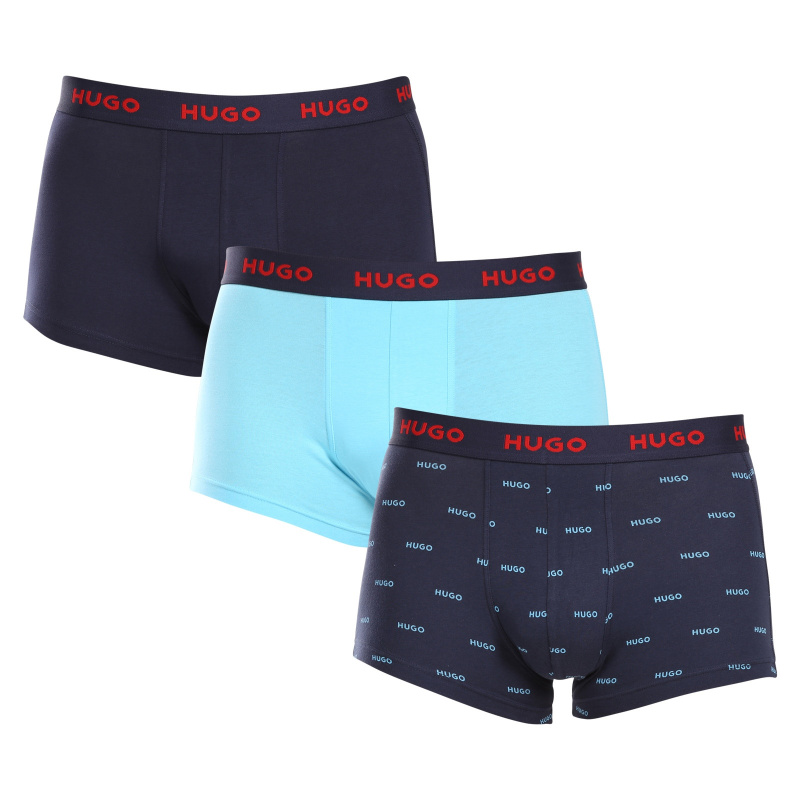 3PACK pánské boxerky HUGO vícebarevné (50480170 440) M, trenky / trenýrky