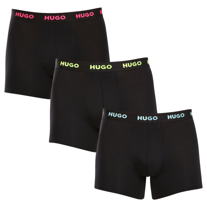 3PACK pánské boxerky HUGO černé (50503079 971) M, trenky / trenýrky