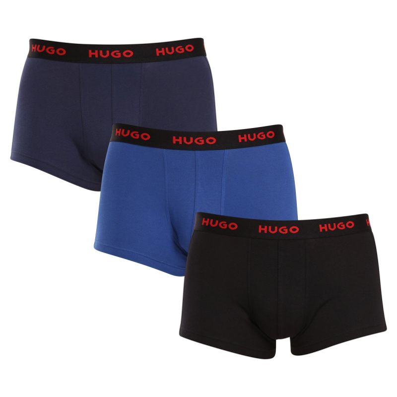 3PACK pánské boxerky HUGO vícebarevné (50469766 420) L, trenky / trenýrky