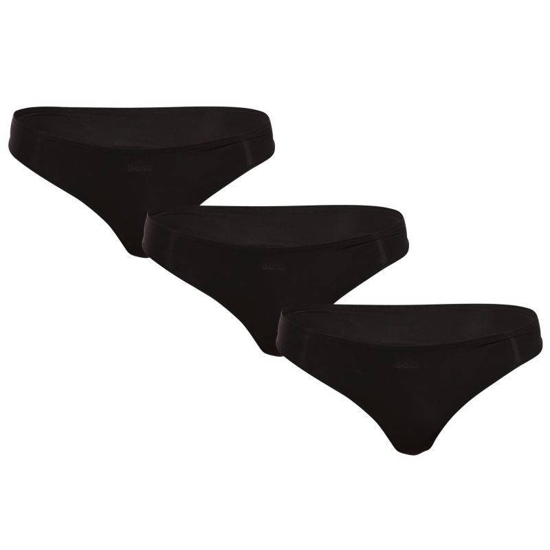 3PACK dámská tanga BOSS černá (50520431 001) S