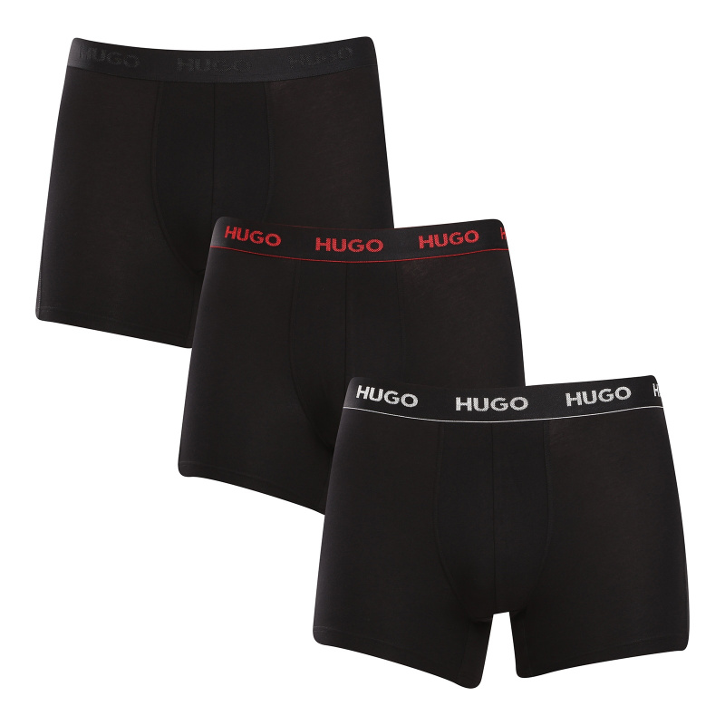3PACK pánské boxerky HUGO černé (50517886 991) M, trenky / trenýrky