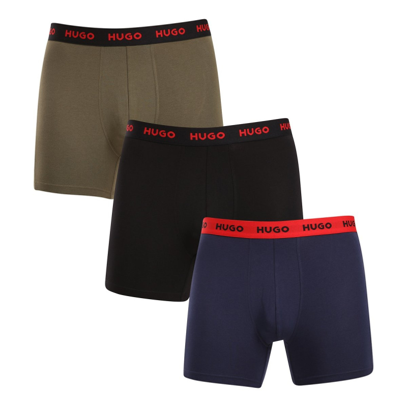 3PACK pánské boxerky HUGO vícebarevné (50517886 966) L, trenky / trenýrky