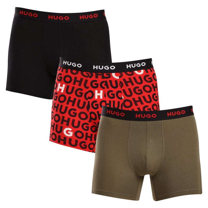 3PACK pánské boxerky HUGO vícebarevné (50517887 978) XL, trenky / trenýrky
