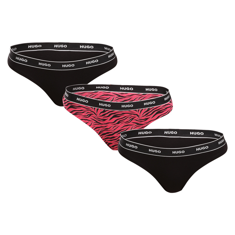 3PACK dámská tanga HUGO vícebarevná (50495870 661) 3XL