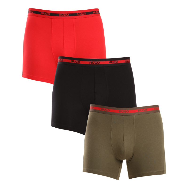 3PACK pánské boxerky HUGO vícebarevné (50520475 971) L, trenky / trenýrky