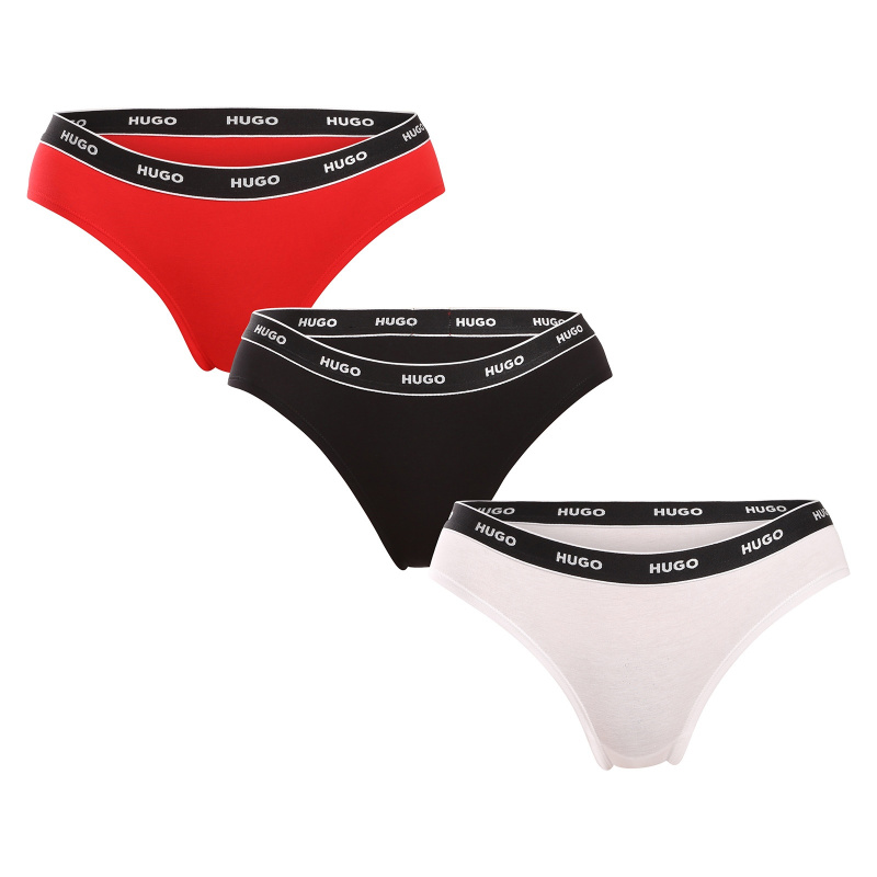 3PACK dámské kalhotky HUGO vícebarevné (50480157 968) XL