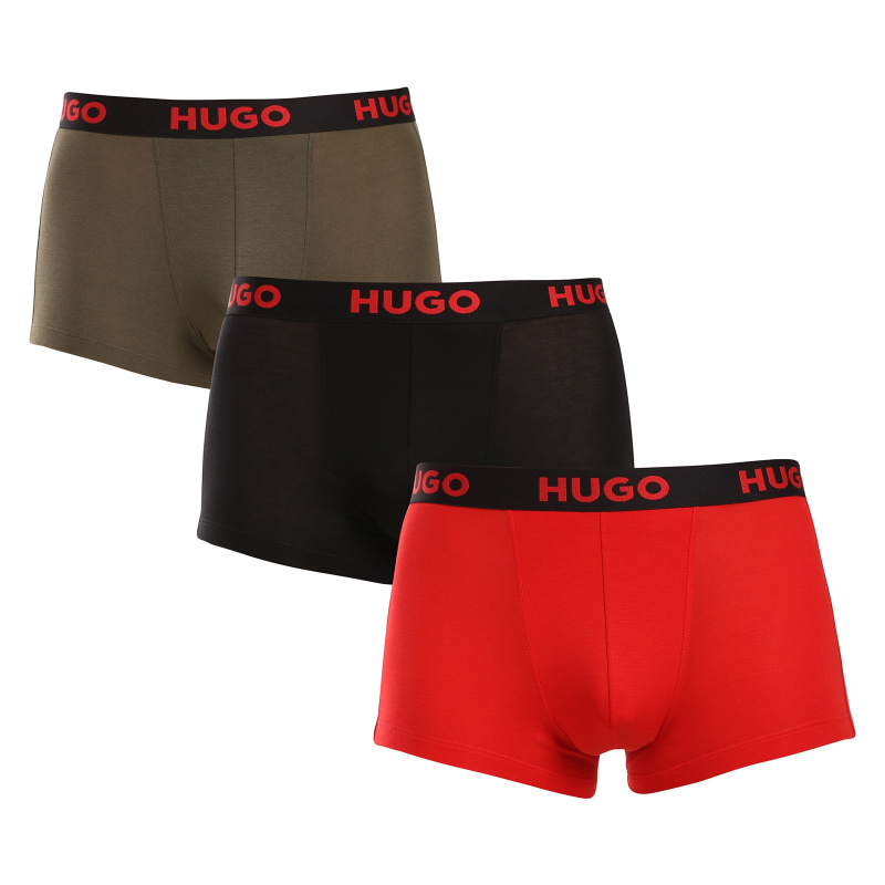 3PACK pánské boxerky HUGO vícebarevné (50496723 965) XL, trenky / trenýrky
